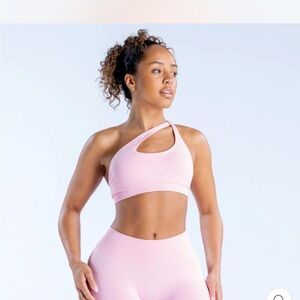 Asymmetrical Pink Sports Bra